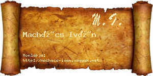 Machács Iván névjegykártya
