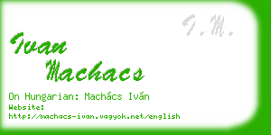 ivan machacs business card